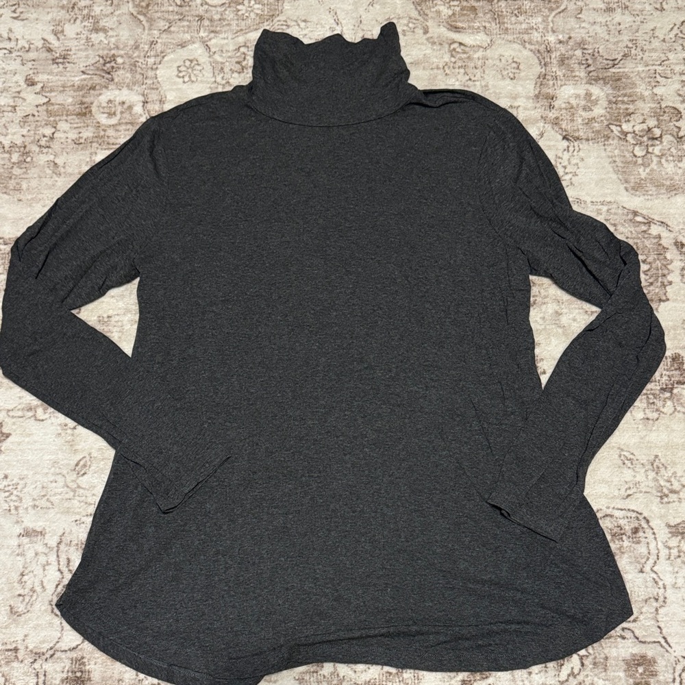Joan Vass Charcoal Turtleneck Top